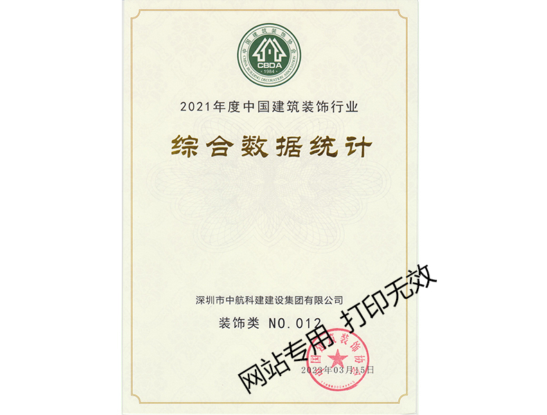 2021年度中國(guó)建筑裝飾行業(yè)綜合數(shù)據(jù)統(tǒng)計(jì)--裝飾類